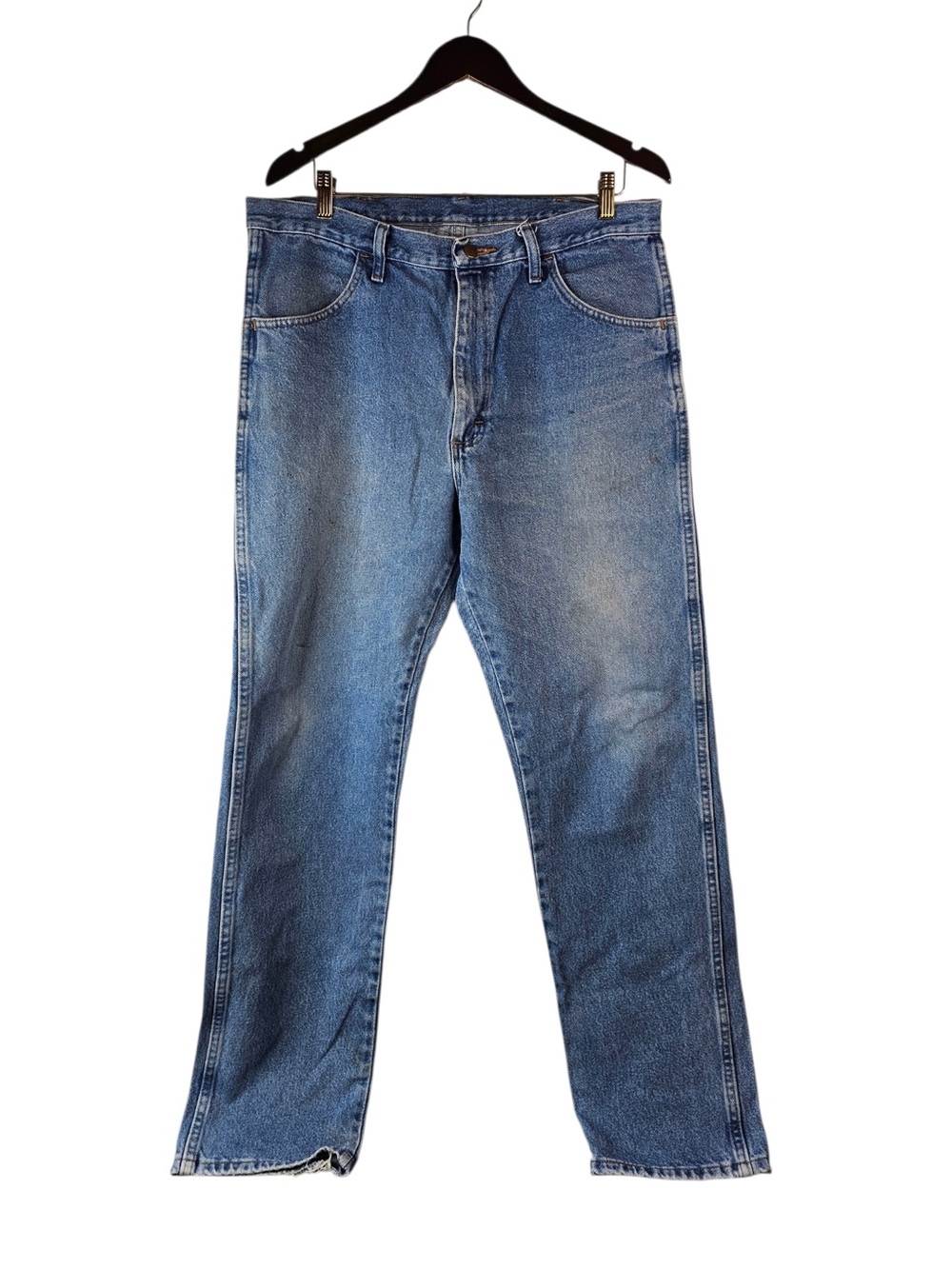 Rustler Mens 36x34 Regular Fit Blue Denim Jeans Heavyweight Cotton
